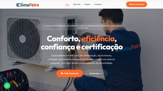 Captura do website de Climafeira