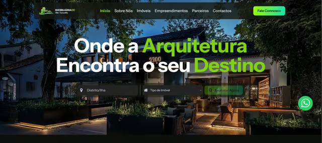 Captura do website de Imobiliária CC